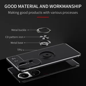 HOLDER Silikónový kryt s držiakom Oppo Reno10 5G / Reno 10 Pro 5G čierny