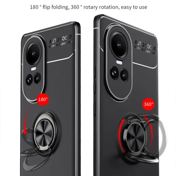 HOLDER Silikónový kryt s držiakom Oppo Reno10 5G / Reno 10 Pro 5G čierny