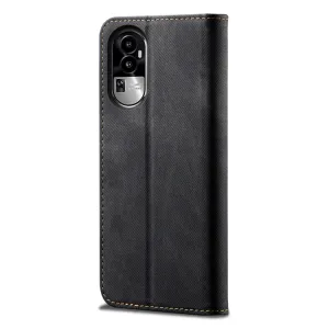 DENIM Peňaženkový kryt pre Oppo Reno10 5G / Reno10 Pro 5G čierny