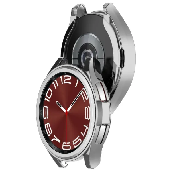 TPU HALF COVER Obal pre Samsung Galaxy Watch6 Classic 43mm strieborný