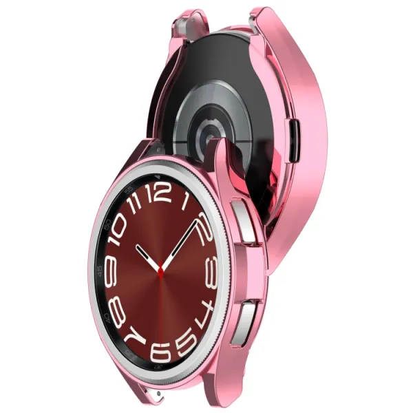 TPU HALF COVER Obal pre Samsung Galaxy Watch6 Classic 43mm ružový