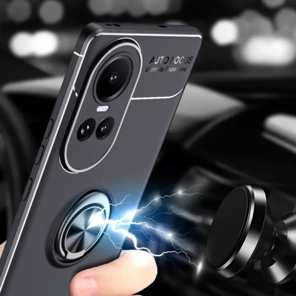 HOLDER Silikónový kryt s držiakom Oppo Reno10 5G / Reno 10 Pro 5G čierny