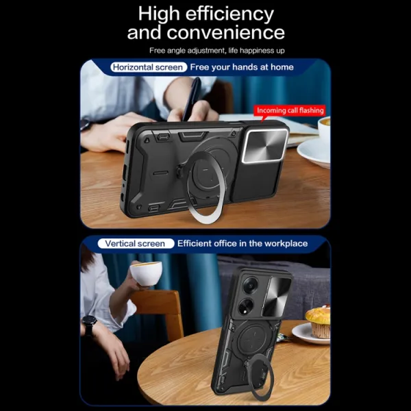 CD RING Ochranný kryt so stojanom pre Oppo A98 5G modrý