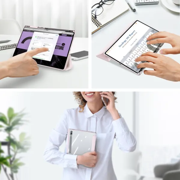 DUX TOBY Flipové puzdro Samsung Galaxy Tab S9 Ultra / Tab S10 Ultra ružové