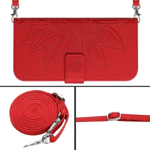 ART SUNFLOWER Peňaženkový obal pre Xiaomi Redmi 12 5G červený