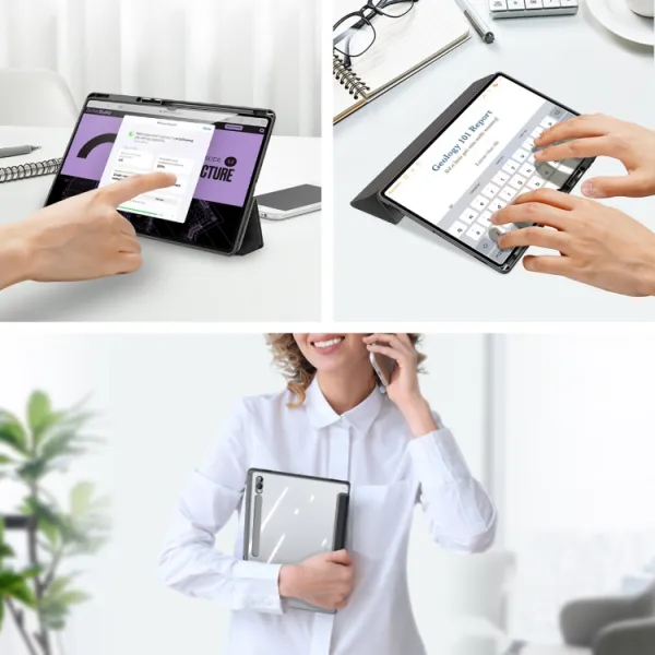 DUX TOBY Flipové puzdro Samsung Galaxy Tab S9 Ultra / Tab S10 Ultra čierne