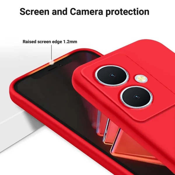 RUBBER Ochranný kryt pre Vivo V29 Lite 5G červený