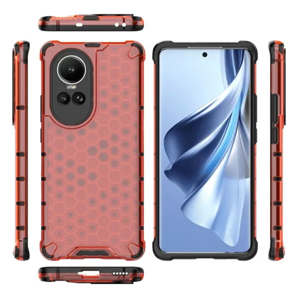 HONEYCOMB Ochranný kryt Oppo Reno10 5G / Reno10 Pro 5G červený