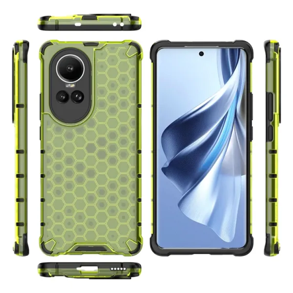 HONEYCOMB Ochranný kryt Oppo Reno10 5G / Reno10 Pro 5G zelený