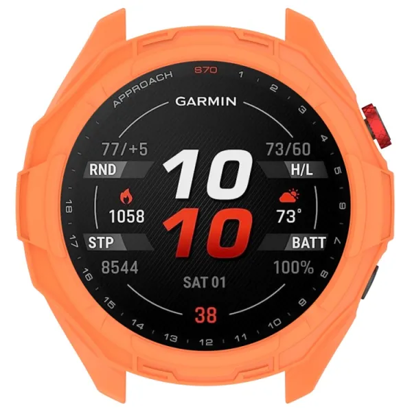 TPU HALF COVER Obal pre Garmin Approach S70 47mm oranžový