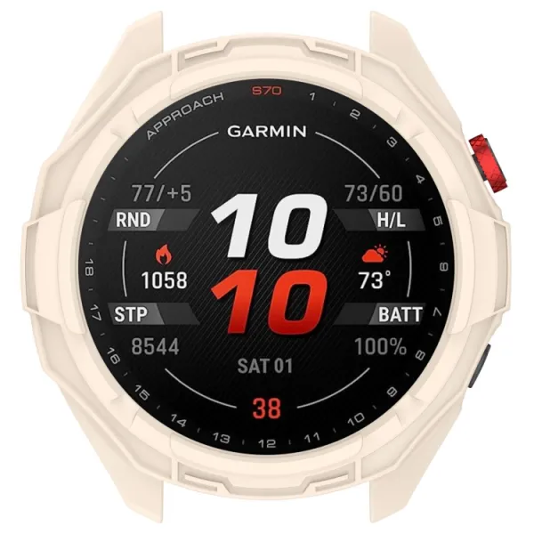 TPU HALF COVER Obal pre Garmin Approach S70 47mm béžový
