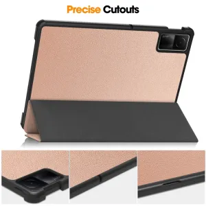 LEATHER Zaklápací kryt pre Xiaomi Redmi Pad SE ružovozlatý