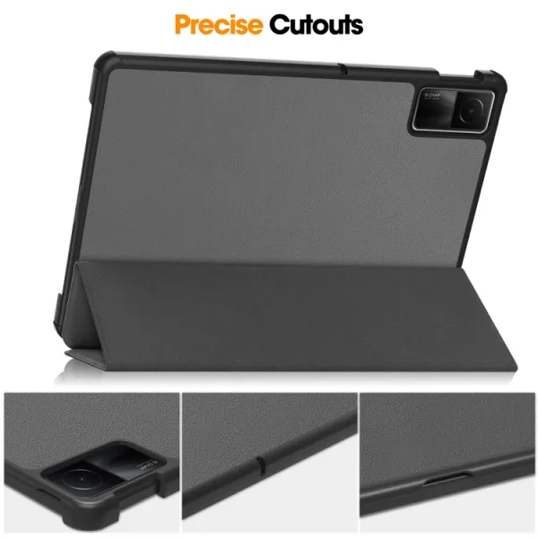 LEATHER Zaklápací kryt pre Xiaomi Redmi Pad SE šedý