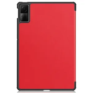 LEATHER Zaklápací kryt pre Xiaomi Redmi Pad SE červený