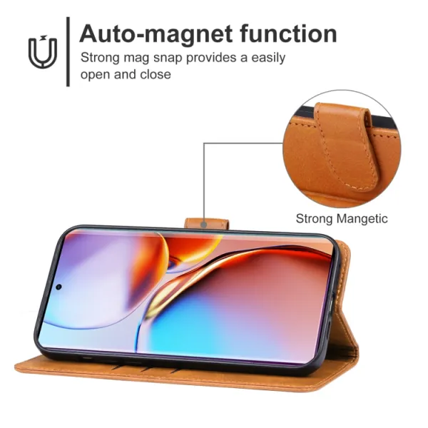 SMOOTH Peňaženkové puzdro pre Motorola Edge 40 Pro hnedé