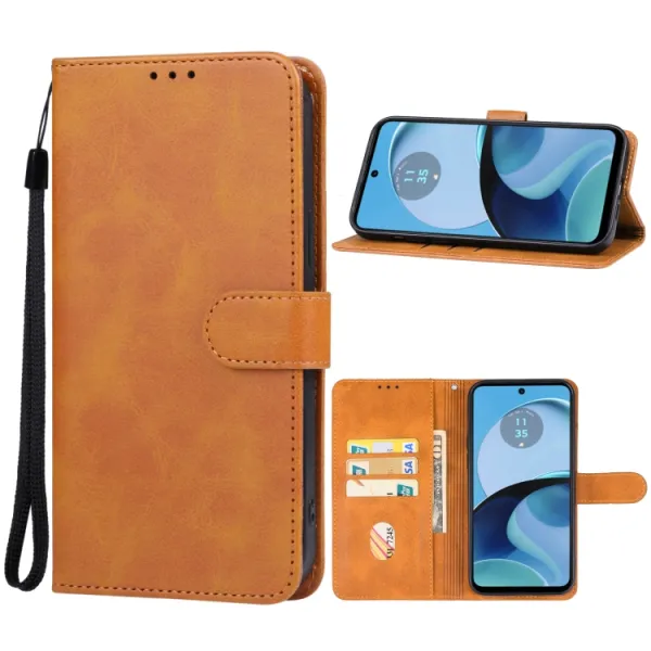 SMOOTH Peňaženkové puzdro pre Motorola Moto G14 hnedé