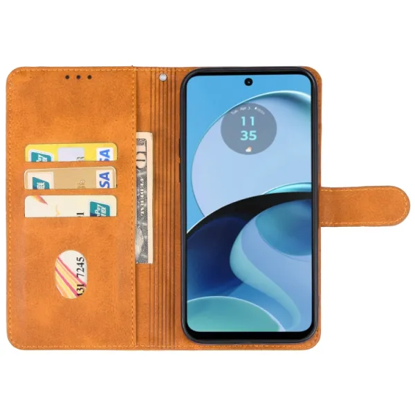 SMOOTH Peňaženkové puzdro pre Motorola Moto G14 hnedé