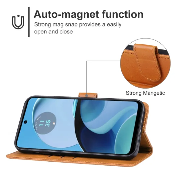 SMOOTH Peňaženkové puzdro pre Motorola Moto G14 hnedé