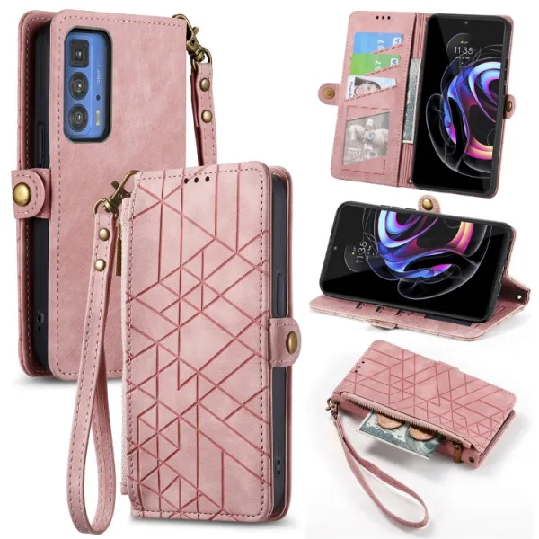 GEOM Peňaženkové puzdro pre Motorola Edge 40 Pro ružové