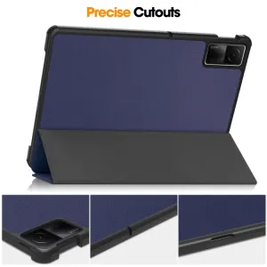 LEATHER Zaklápací kryt pre Xiaomi Redmi Pad SE modrý