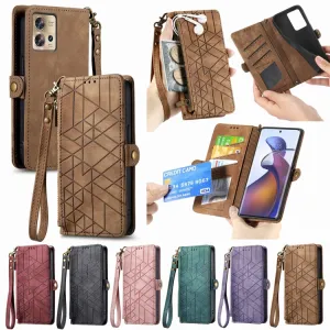 GEOM Peňaženkové puzdro pre Motorola Edge 40 Pro hnedé