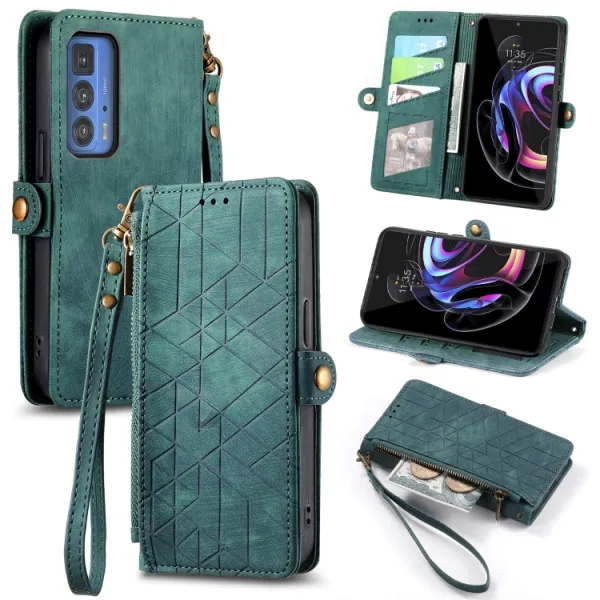 GEOM Peňaženkové puzdro pre Motorola Edge 40 Pro zelené