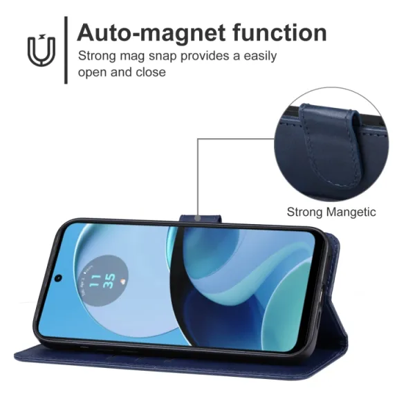 SMOOTH Peňaženkové puzdro pre Motorola Moto G14 modré