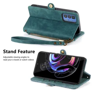 GEOM Peňaženkové puzdro pre Motorola Edge 40 Pro zelené