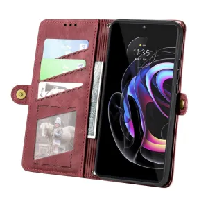GEOM Peňaženkové puzdro pre Motorola Edge 40 Pro červené