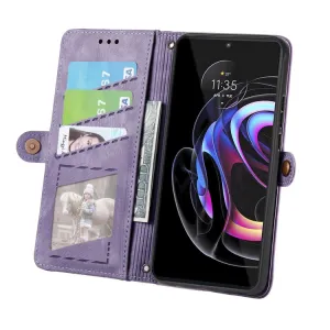GEOM Peňaženkové puzdro pre Motorola Edge 40 Pro fialové