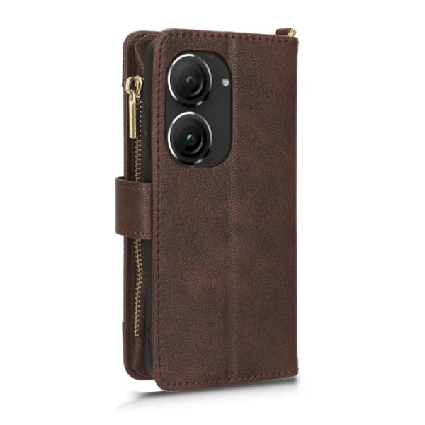 ZIPO Peňaženkové puzdro pre Asus Zenfone 10 / Zenfone 9 hnedé