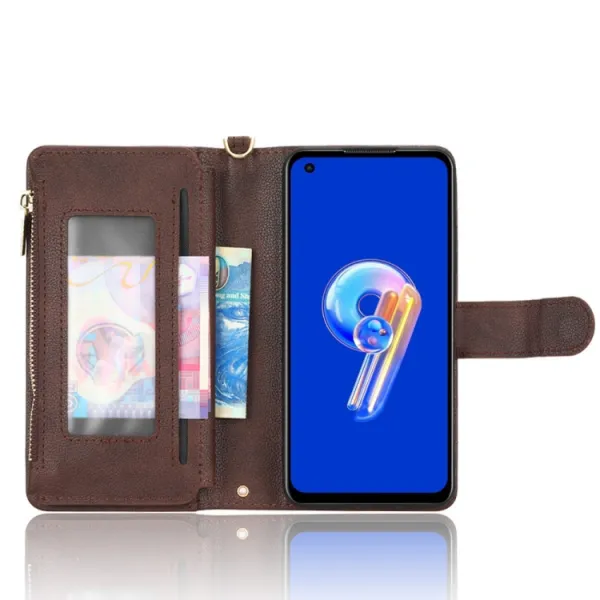 ZIPO Peňaženkové puzdro pre Asus Zenfone 10 / Zenfone 9 hnedé
