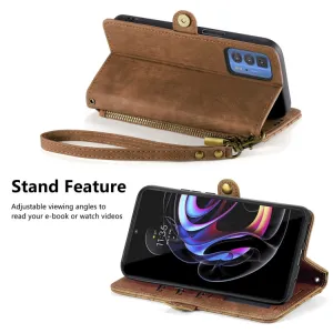 GEOM Peňaženkové puzdro pre Motorola Edge 40 Pro hnedé