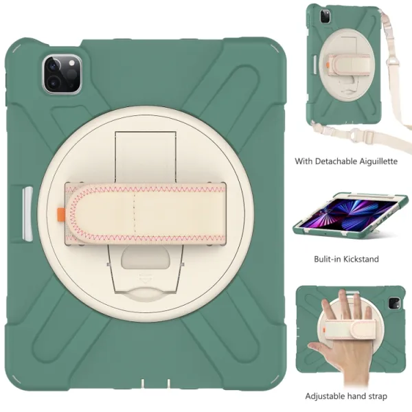 SOLID Odolný kryt pre Apple iPad Pro 11 (2022 / 2021 / 2020 / 2018) tmavozelený