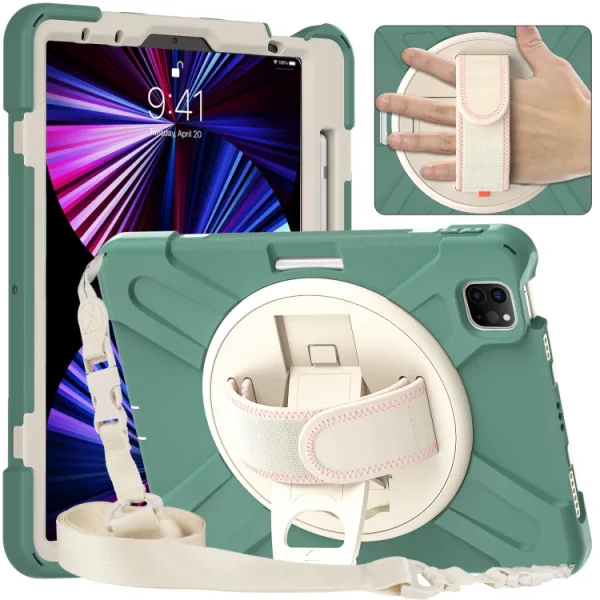 SOLID Odolný kryt pre Apple iPad Pro 11 (2022 / 2021 / 2020 / 2018) tmavozelený