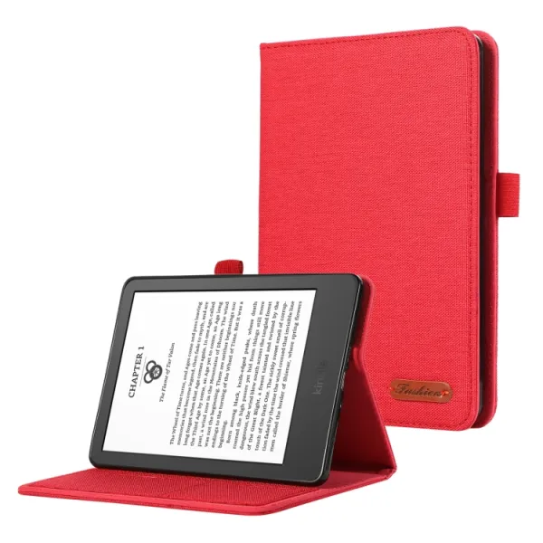 FABRIC Zaklápací obal pre Amazon Kindle 11. generácia 2022 / 2024 červený