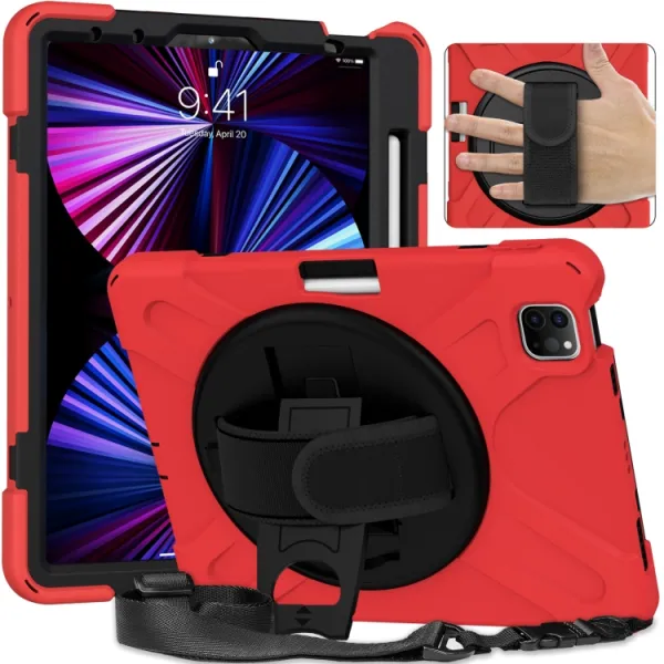 SOLID Odolný kryt pre Apple iPad Pro 11 (2022 / 2021 / 2020 / 2018) červený