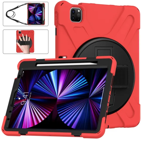 SOLID Odolný kryt pre Apple iPad Pro 11 (2022 / 2021 / 2020 / 2018) červený
