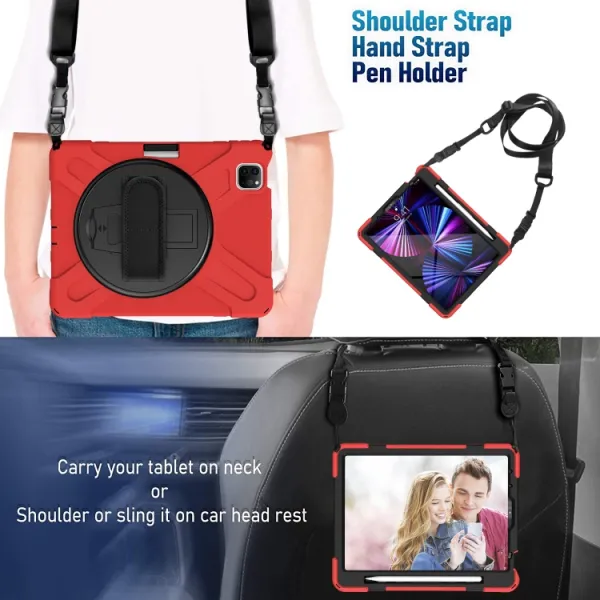 SOLID Odolný kryt pre Apple iPad Pro 11 (2022 / 2021 / 2020 / 2018) červený