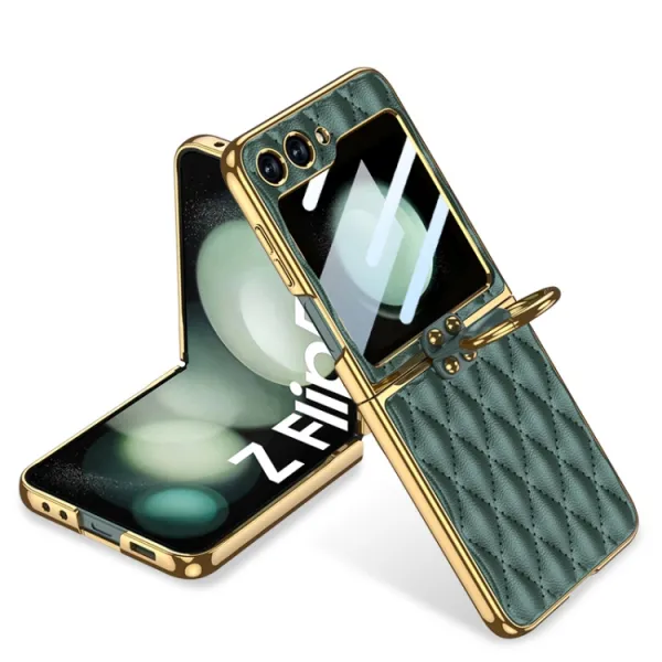 GKK NIKKI Kryt s držiakom Samsung Galaxy Z Flip5 5G tmavozelený