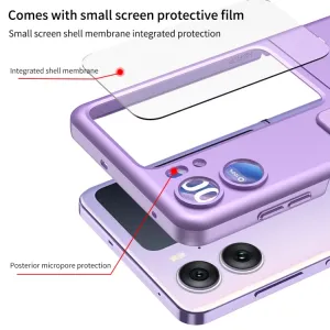 GKK CIRCLE Ochranný kryt s držiakom pre Oppo Find N2 Flip čierny