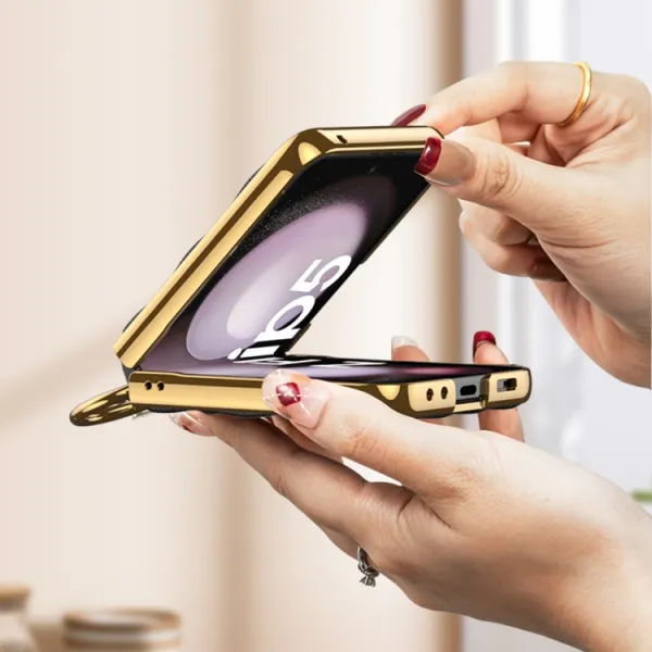 GKK NIKKI Kryt s držiakom Samsung Galaxy Z Flip5 5G ružový