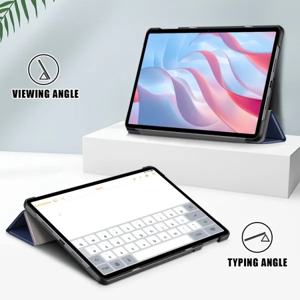 LEATHER Zaklápací kryt pre Honor Pad X9 modrý