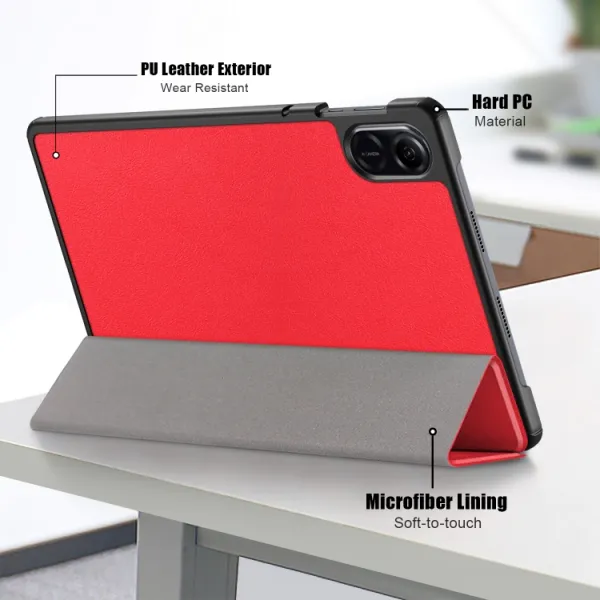 LEATHER Zaklápací kryt pre Honor Pad X9 červený