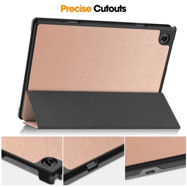 LEATHER Zaklápací kryt Teclast M40 Pro LTE / M40 Pro 2023 ružovozlatý