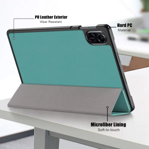 LEATHER Zaklápací kryt pre Honor Pad X9 zelený