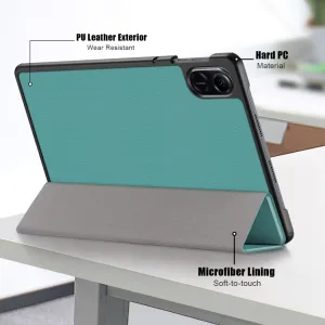 LEATHER Zaklápací kryt pre Honor Pad X9 zelený