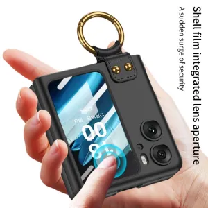 GKK CIRCLE Ochranný kryt s držiakom pre Oppo Find N2 Flip čierny