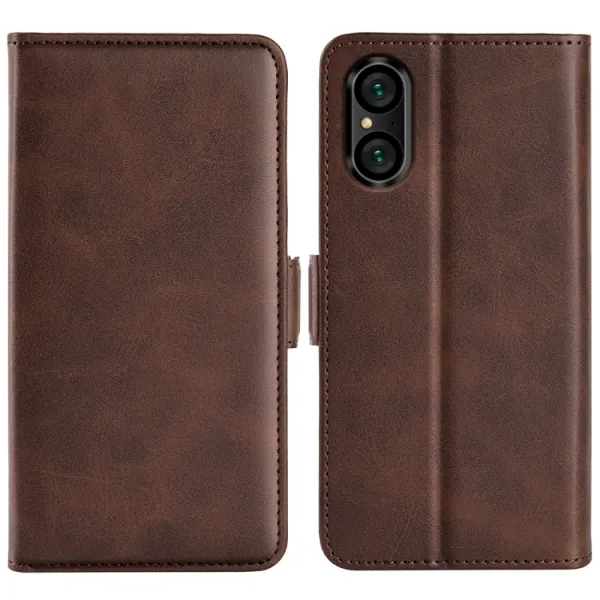 SIDE Peňaženkové puzdro pre Sony Xperia 5 V tmavohnedé