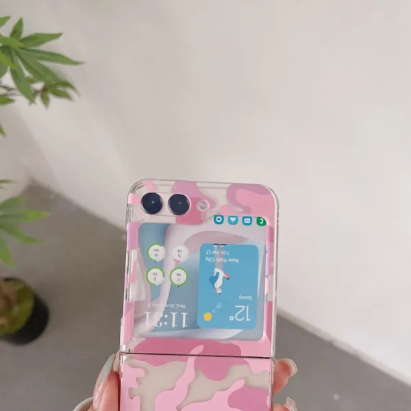 ART Plastový kryt pre Samsung Galaxy Z Flip5 5G PINK CAMO